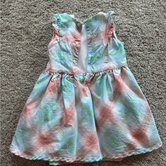 Toddler Plaid Flutter Dress Pastel Plaid Sleeveless Plaid Dress Size 24 months - Picture 5 of 7